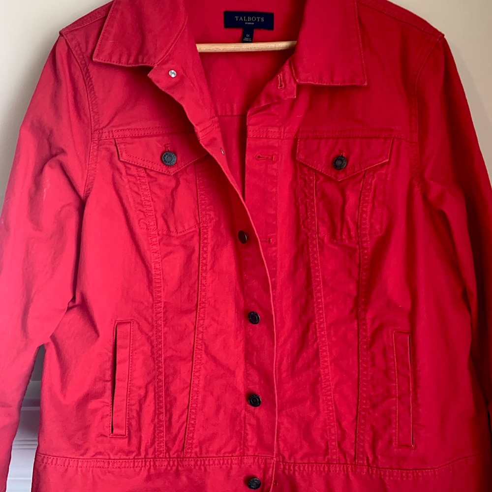 Talbots Red Denim Jacket